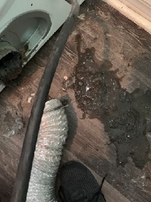 Dryer Vent Cleaning removes wet clog from vent line - Healthy Home Solutions