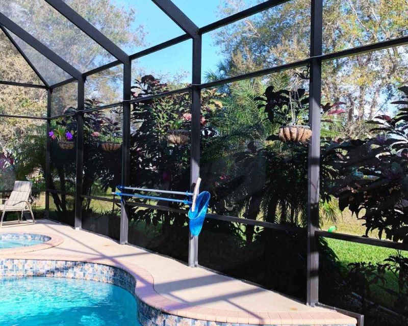 Pressure washed pool cage healthy Home solutions dryer vents SW Florida